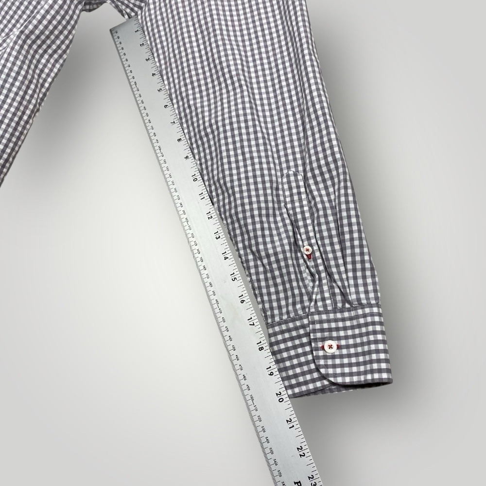 UNTUCKit Mens XXLarge Gray White Gingham Check Dress Long Sleeve Button Up Shirt - Picture 9 of 10